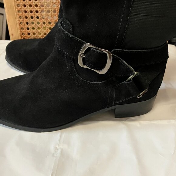 Fitzwell Boots Suede Leather Riding Boots Wide Calf Boot Size 8.5 NEW - Picture 1 of 11